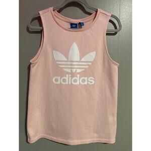 Adidas Originals Pink Trefoil Tank Top Sleeveless Textured Logo Size Small